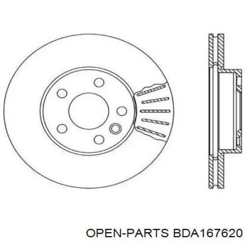 Передние тормозные диски BDA167620 Open Parts