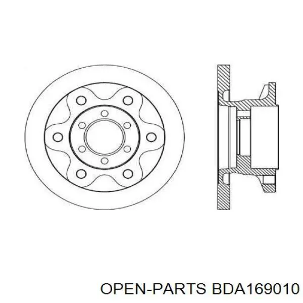 Передние тормозные диски BDA169010 Open Parts