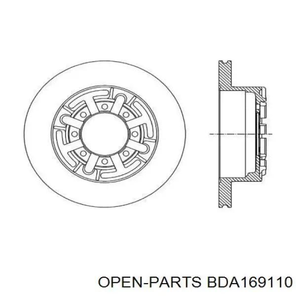 Тормозные диски BDA169110 Open Parts