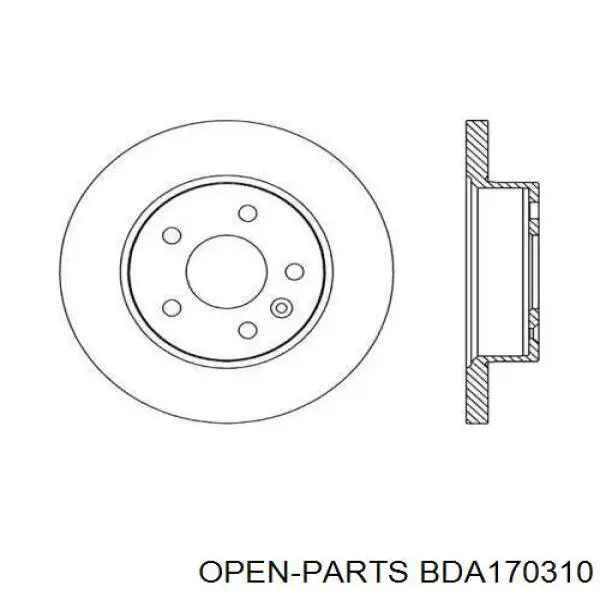 Передние тормозные диски BDA170310 Open Parts