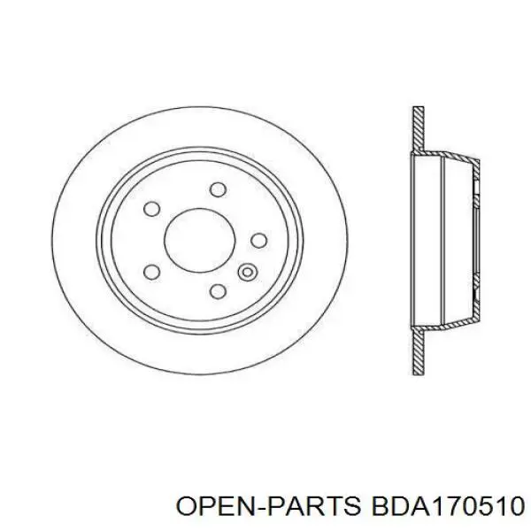 Тормозные диски BDA170510 Open Parts