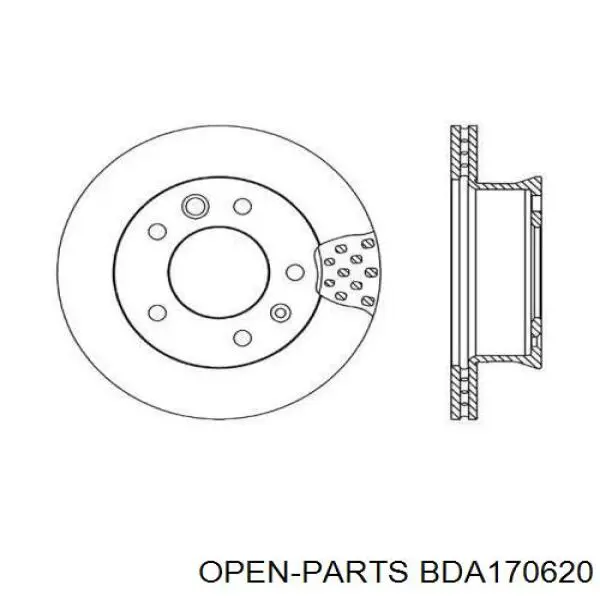 Передние тормозные диски BDA170620 Open Parts