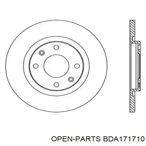 Передние тормозные диски BDA171710 Open Parts