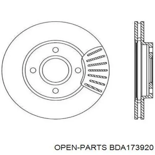 Передние тормозные диски BDA173920 Open Parts