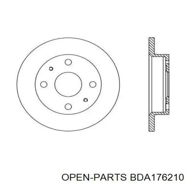 Передние тормозные диски BDA176210 Open Parts