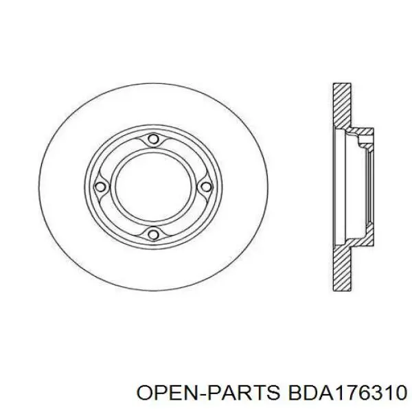 Передние тормозные диски BDA176310 Open Parts