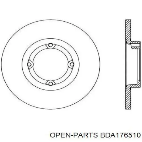 Передние тормозные диски BDA176510 Open Parts