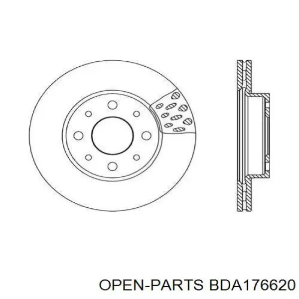 Передние тормозные диски BDA176620 Open Parts