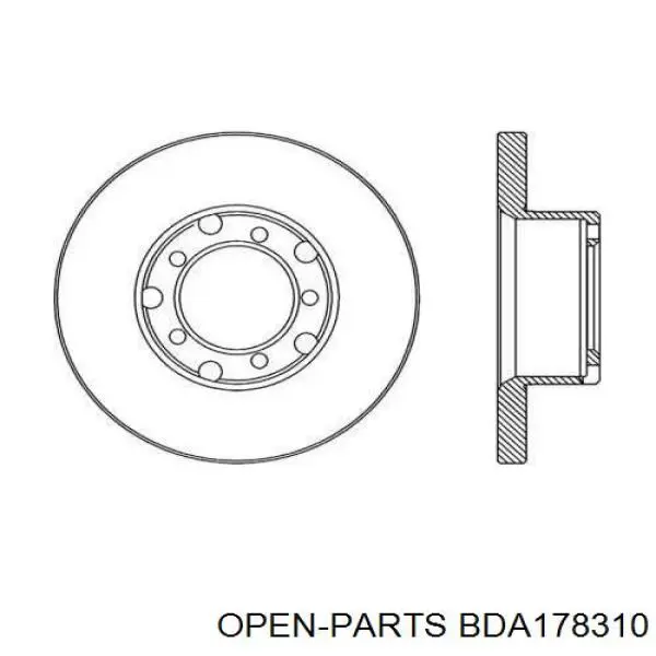 Передние тормозные диски BDA178310 Open Parts