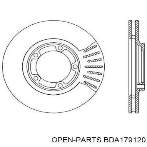 Передние тормозные диски BDA179120 Open Parts