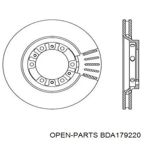 Передние тормозные диски BDA179220 Open Parts