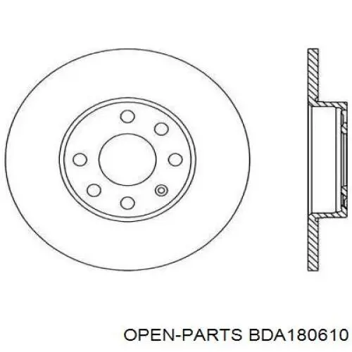 Передние тормозные диски BDA180610 Open Parts