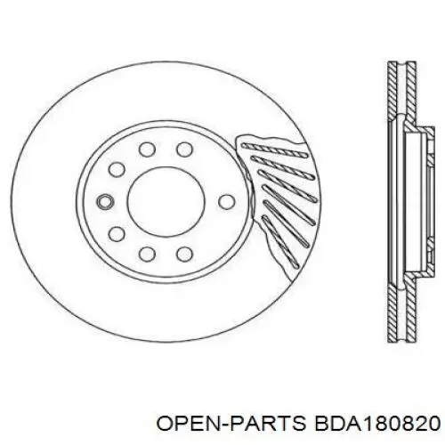 Передние тормозные диски BDA180820 Open Parts