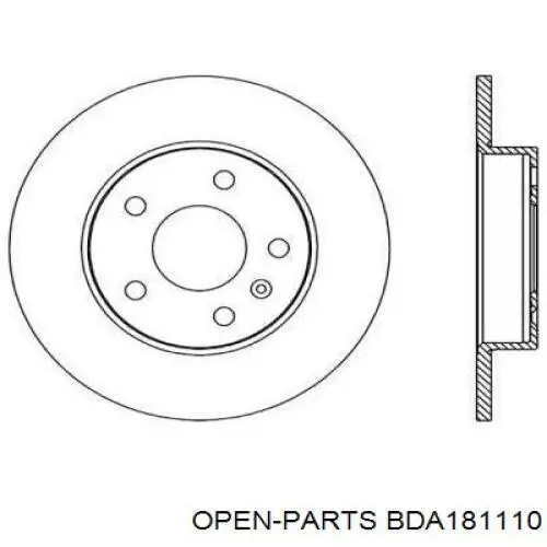 Тормозные диски BDA181110 Open Parts