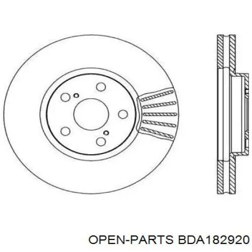 Передние тормозные диски BDA182920 Open Parts