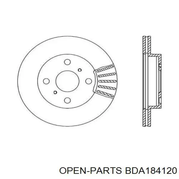 Передние тормозные диски BDA184120 Open Parts