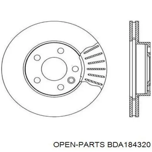 Передние тормозные диски BDA184320 Open Parts