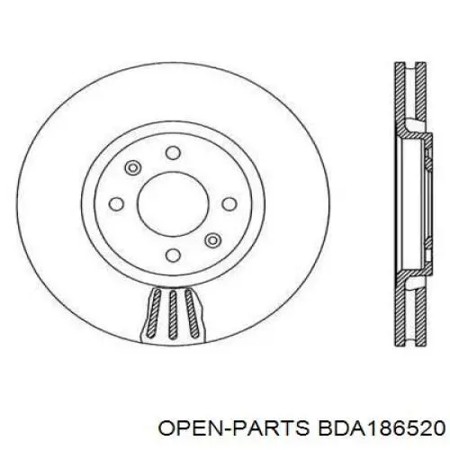 Передние тормозные диски BDA186520 Open Parts