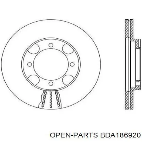 Передние тормозные диски BDA186920 Open Parts