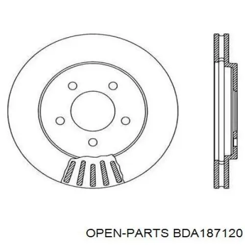 Передние тормозные диски BDA187120 Open Parts