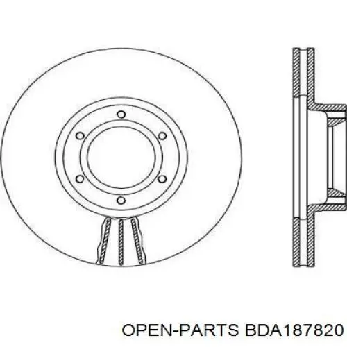 Передние тормозные диски BDA187820 Open Parts