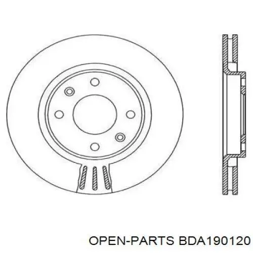 Передние тормозные диски BDA190120 Open Parts