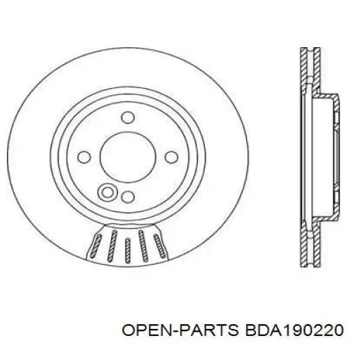 Передние тормозные диски BDA190220 Open Parts