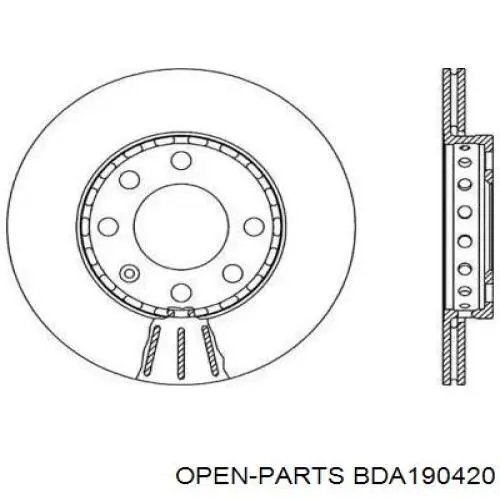 BDA1904.20 Open Parts disco do freio dianteiro