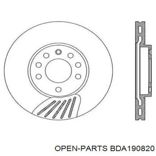 Передние тормозные диски BDA190820 Open Parts