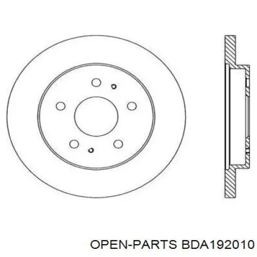 Передние тормозные диски BDA192010 Open Parts