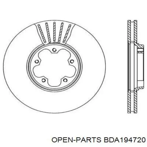 Передние тормозные диски BDA194720 Open Parts