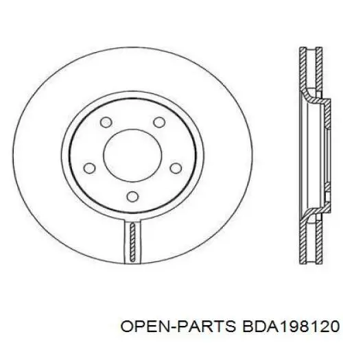 Передние тормозные диски BDA198120 Open Parts