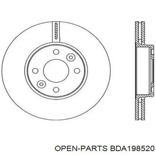 Передние тормозные диски BDA198520 Open Parts