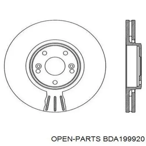 Передние тормозные диски BDA199920 Open Parts