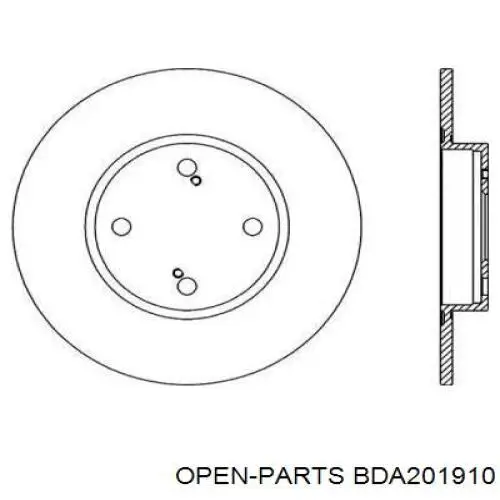 Тормозные диски BDA201910 Open Parts