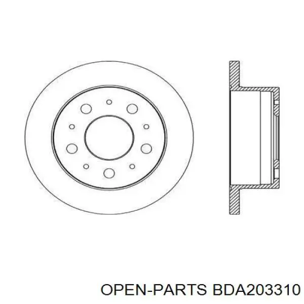 Тормозные диски BDA203310 Open Parts