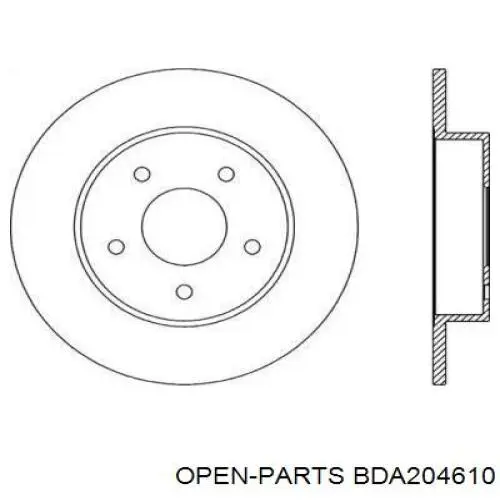 Тормозные диски BDA204610 Open Parts