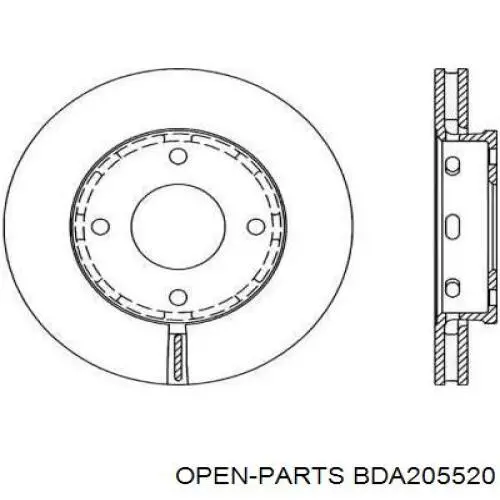 Передние тормозные диски BDA205520 Open Parts