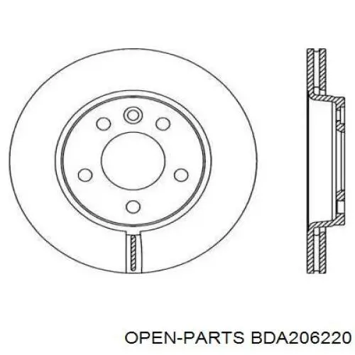 Тормозные диски BDA206220 Open Parts