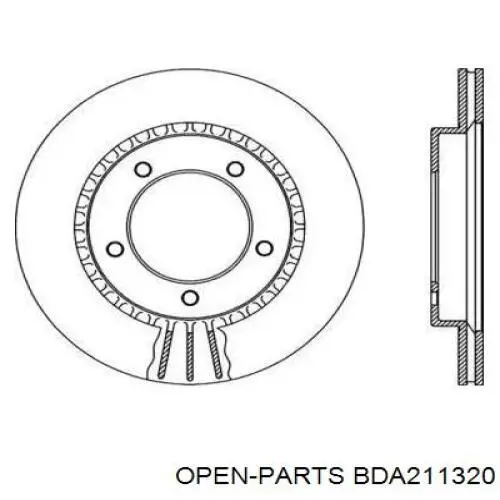 Передние тормозные диски BDA211320 Open Parts