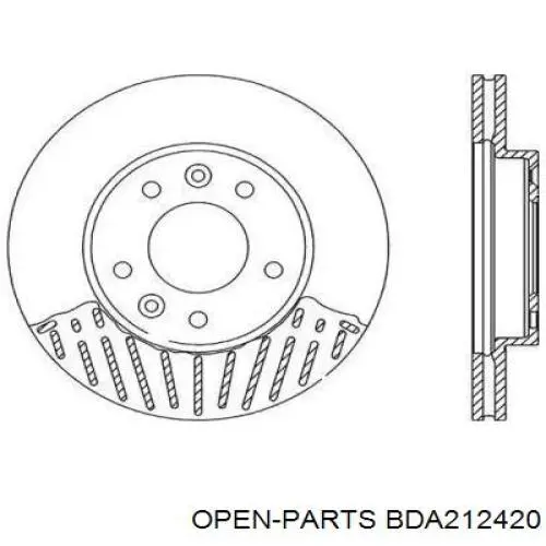 Передние тормозные диски BDA212420 Open Parts