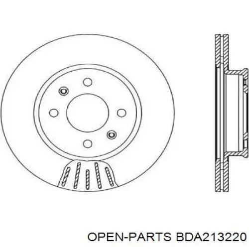 Передние тормозные диски BDA213220 Open Parts