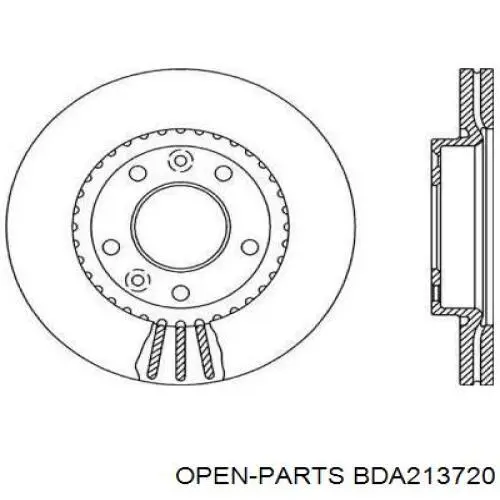 Передние тормозные диски BDA213720 Open Parts