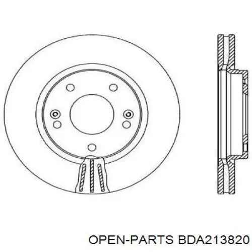 Передние тормозные диски BDA213820 Open Parts