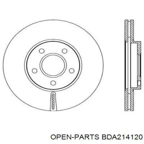 Передние тормозные диски BDA214120 Open Parts