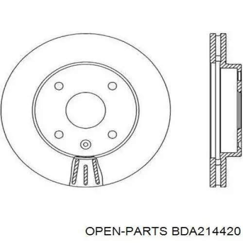 Передние тормозные диски BDA214420 Open Parts