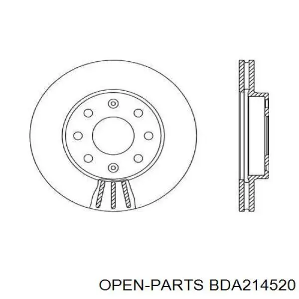 Передние тормозные диски BDA214520 Open Parts