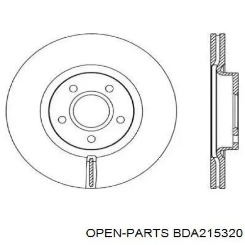 Передние тормозные диски BDA215320 Open Parts