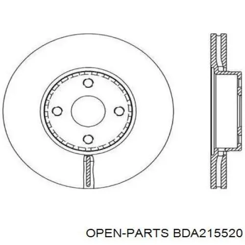 Передние тормозные диски BDA215520 Open Parts