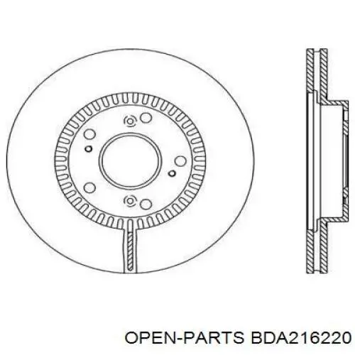 Передние тормозные диски BDA216220 Open Parts